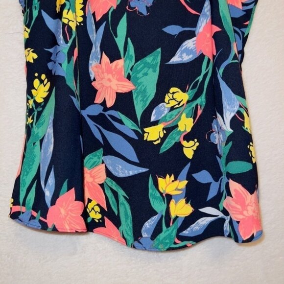 J. Crew AL504 Women's Size 6 Tropical Floral Print Scalloped Trim Cami Tank Top - Picture 5 of 7